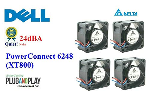 Комплет за дополнително ладење ОД 4x Вентилатори За Замена НА Тивка Верзија За Dell PowerConnect 6248 Низок Шум 27.5 велика британија
