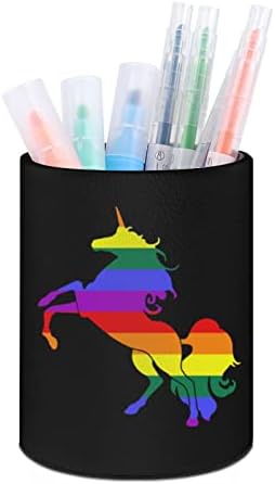 Геј гордост ЛГБТ еднорог печатено пенкало за молив за молив за организатор на биро за шминка за четка за четки за домашна канцеларија во
