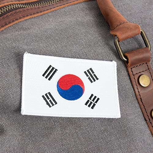 Јужна Кореја Знаме Печ Рефус 3-Пакет 3, 5Wx2, 25H Држава Железо На Шие Извезени Тактички Морал Назад Пакет Капа Кеси корејски