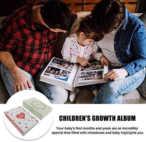 Kisangel Kids Photo Album 2pcs Бебе фото -книга Детска раст на фото албум меморија за записи со слики, албум за раст, пресвртница Фото,