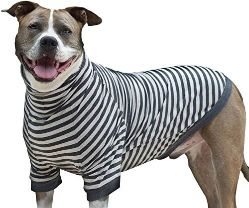 Кошули за заби и мед ленти - памук за дишење на пулвер со целосна кошула за покривање на стомакот за големи кучиња - облека со кучиња со голема