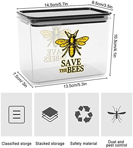 Зачувајте Ја Кутијата За Складирање Пчели Пластични Канистри За Контејнери За Организатор На Храна Со Капак за Кујна