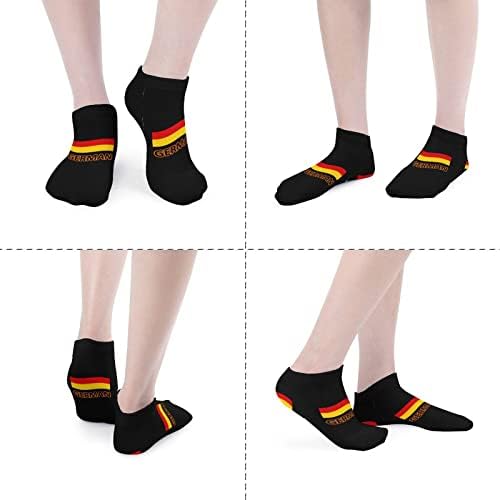 Знаме на германија 5 Пара Смешни Трчање Чорапи За Глуждот Атлетски Чорапи Без Шоу Амортизирани За Мажи Жени
