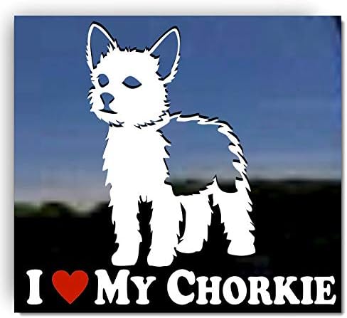 Го Сакам Мојот Chorkie | Nickerstickers® Винил Yorkie Чивава Измешајте Налепница За Налепници За Кучиња