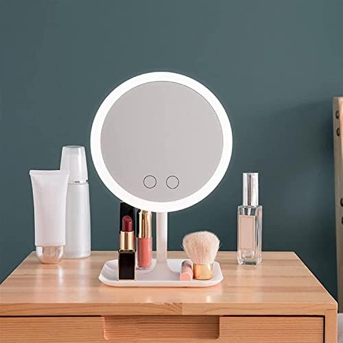 KRIVS огледало за шминка огледало со светло складирање на шминка десктоп суета огледало Козметички огледала за огледало во спалната соба