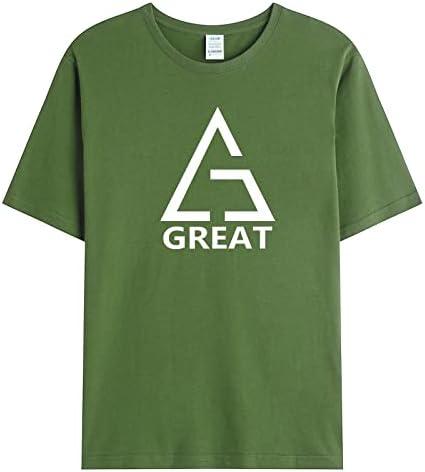 Xiloccer Машки летен обичен триаголник за печатење маица блуза со кратки ракави на врвовите на вратот на вратот маички високи