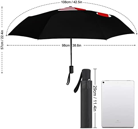 Загатка со знаме на САД и Порто Рико 3 набори Патувајте чадор Анти-УВ ветроупорни чадори модели со отворен чадор за автоматско отворено