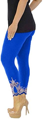 Леглави од чипка за жени Капри Jeanан хеланки со високи половини со јога панталони се протегаат летни исечени панталони плус големина