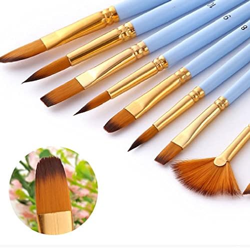 Floyinm 12 фини четки за боја Поставете најлонски стил на коса различни големини на акрилно масло Акварелор Артист за цртање пенкало