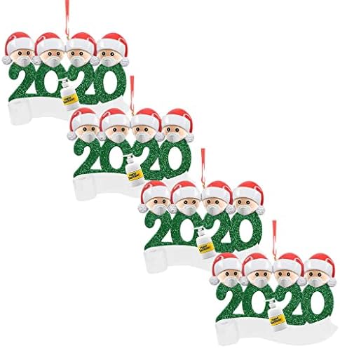 Гроздобер солза на лустери кристали празник семејство 2020 Персонализирани 4 парчиња Божиќ преживеани од украси украси Декорација