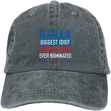Ванс Хет Про-Трамп глупав и Дамбер Анти-Биден Харис 2024 Бејзбол капа Мажи голф капи, кои можат да се мијат прилагодливи жени голф капи.