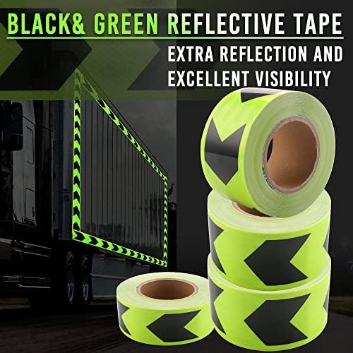 Рефлексивна лента со сленка црна во зелена индустриска лента за обележување за надворешни, автомобили, камиони, чамци