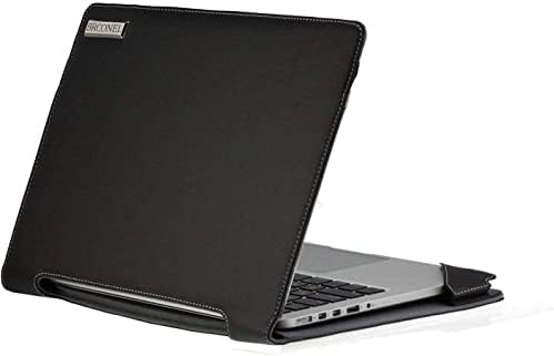 Брунел-Профил Серија - Црна Кожа Лаптоп Случај Компатибилен СО HP Chromebook x360 13b-ca0003sa Full-HD Кабриолет Лаптоп