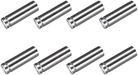 Завртки за знак на знак за металиксот 8 парчиња, завртки за рекламирање од не'рѓосувачки челик стаклени акрилни нокти - за знаци на рамка за слики