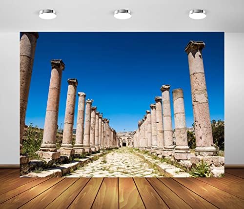 Локална ткаенина 15x10ft Антички римски колони Заднини на колони на кардо максимум Рим Сити Гераса Античка руинафотографија