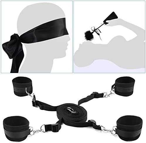 Сексуално ропство BDSM, опрема за ропство и додатоци, BDSM возрасна двојка секс ропство поставена со манжетни за зглобот и глуждот, вклучува