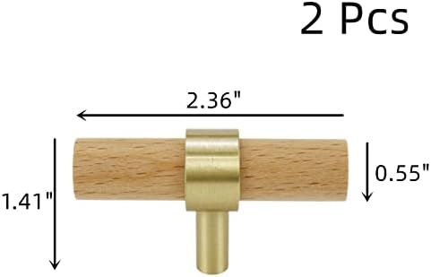 Wdonay 2 парчиња месинг бука дрво кабинет рачка врата чиста бакарна мебел со цврсто дрво рачка со единечен дијаметар 4мм/0,15 боја на