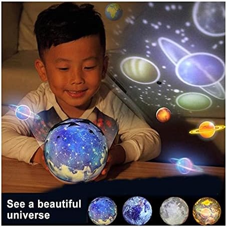 Проект за детски проектор за детски проектор за детска соба 360 ° ротација на планетата предводена за шарен ноќно осветлување Светилка СТАРСКИ Океан среќен роденде?