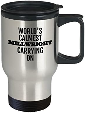 Најдобри подароци за кригла Millwright Travel - ефтина чаша чај за кафе - сребрена црна боја