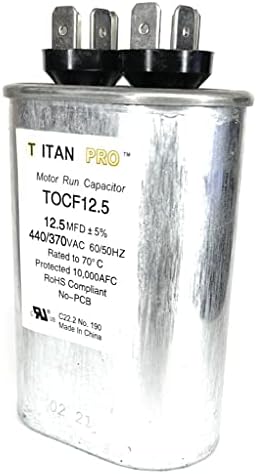 Кондензатор на ТИТАН Про овален мотор, 12,5 рејтинг на микрофарад, напон 370-440VAC - TOCF12.5