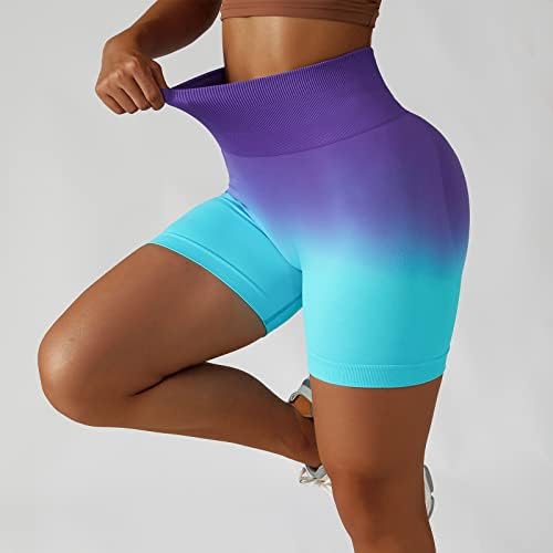 Aibianocel женски врзани боја, цврсти цврсти материи, кревајќи високи половини, непречена шорцеви за велосипеди за вежбање во теретана за вежбање