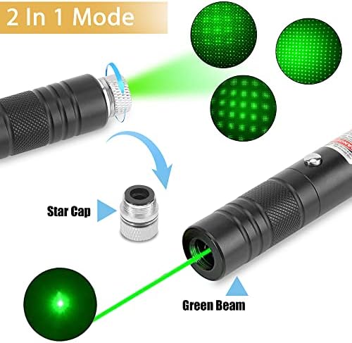 Yjoo Green Lazer Flashlight Flashil што може да се надополнува за USB со прилагодлив фокус на capвезда, погоден за проектот