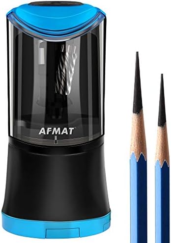 Afmat Long Point Shainler Sharpener, Artrgeable Art Pencil Sharpener за големи моливи од 6-9,6 мм, електричен бришач за полнење за уметници, 140 Reaser Refills