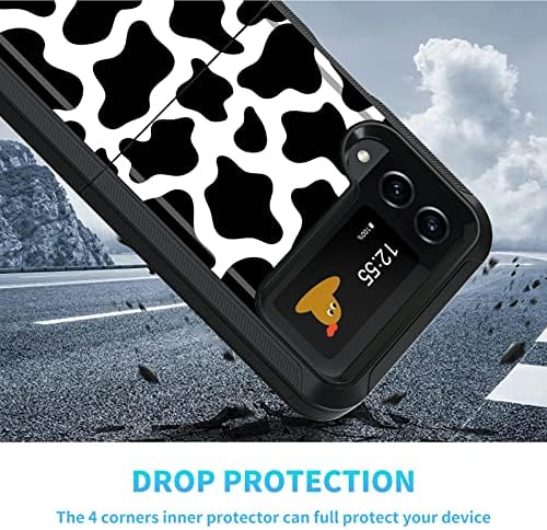 Dikoer За Galaxy Z Flip 4 5g Телефон Случај Со Појас Клип, Тенок Тврд КОМПЈУТЕР Назад И Вграден Kickstand [Ротирачки] Отпорен На