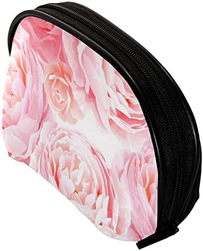 Тбуобт Торба За Шминка Патување Козметичка Торба Торбичка Чанта Чанта Со Патент, Цвеќиња Цветни Розова Роза