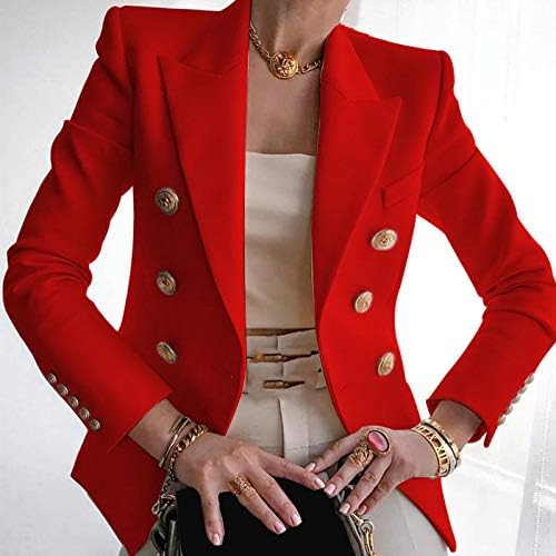 Блејзер јакни за жени Работна канцеларија јакна за надворешна облека со долги ракави лапел јакна лето трендовски блејзери