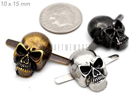 CraftMemore Skull Prong Stud Stude Gead Gead Gead Gothic Styled Ghost Studs кожа занаетчиски пакувања од 10