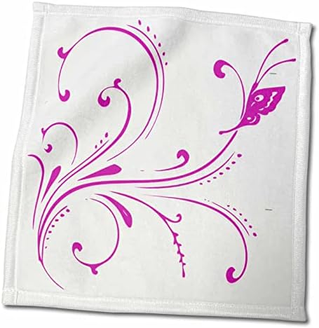 3drose Florene Décor II - топла розова свиток со пеперутка - крпи