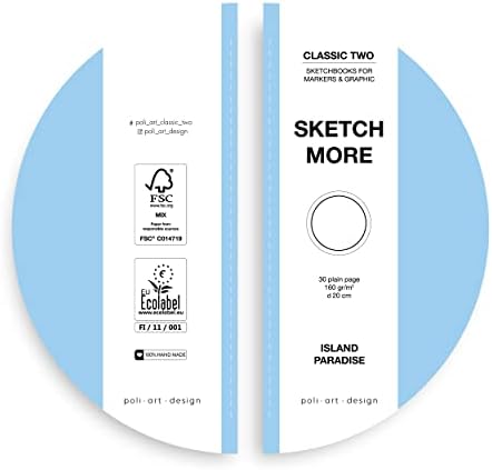 poli.art.design Classic Two Round Sketchbook 30 листови, 160 g/m2, дијаметар 20 см