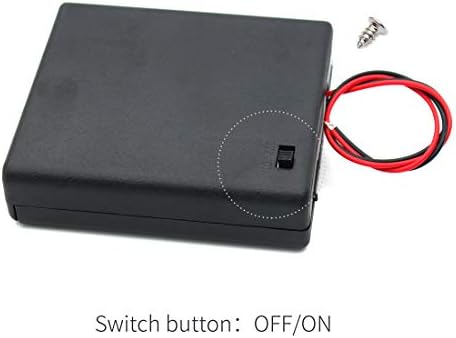 4 парчиња Држач ЗА Батерии ААА Со Вклучен Исклучен Капак На Куќиштето Со Кабелска Жица Води 4x 1.5 V Држач За Полнач За Батерии Пролетна Кутија За Складирање Кабел
