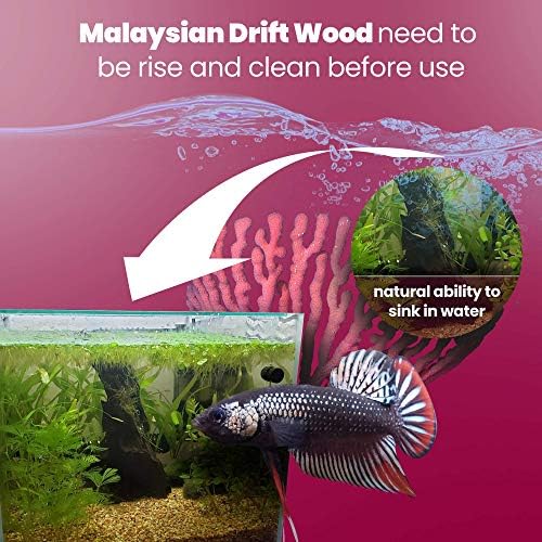 Д-р Мос Аквариум Мал малезиски лебдат дрво луксузен сет за декор на резервоарот за риби, вистинско дрво Богвуд 5 -7