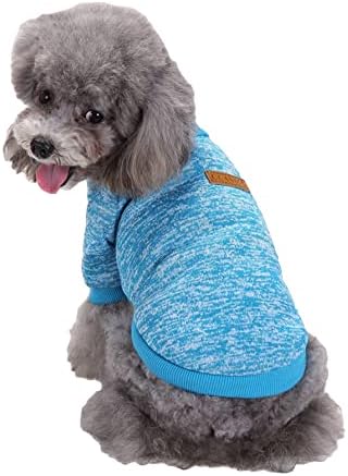 Qwinee Letter Print Dog Dog Sweatshirt Dog Dog Dog Cox Comess Vest за кутре мали средни кучиња, облека за мачки сини мали мали