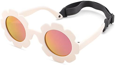 Мелпоменија флексибилни Свиткувачки Бебешки Поларизирани Цветни Очила за Сонце со Ремен За Новороденчиња Момчиња Девојчиња На