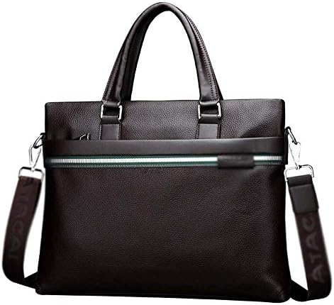 SJYDQ Машка кожа лаптоп деловна чанта за рамената торба за торбички портфолио сачер Адвокати за бродови за мажи