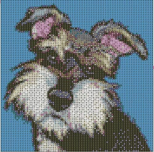 Комплети за сликање на дијаманти за дијаманти за возрасни Шнаузер куче тркалезна рундана целосна вежба дијамантска слика Шнаузер куче уметност