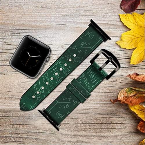 CA0606 Формула за математика Гринборд кожа и силиконски патент за часовници лента за лента за Apple Watch Iwatch големина 38mm/40mm/41mm