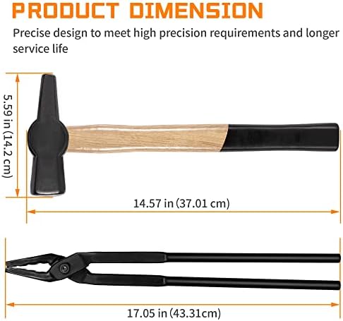 Комплетот за алатки Bonbo Blacksmith вклучува 17 Волк вилица ковачи на ковачи и алатка за метали за обработка на метали