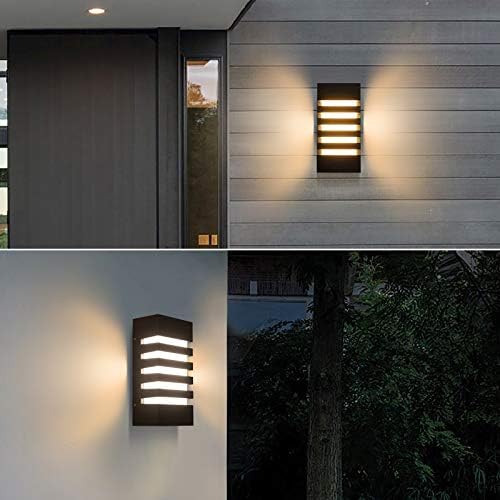 Huadeec Outdoor Wallидно светло 12W LED модерна wallидна ламба надворешен wallиден монтиран градинарски коридор трем светло светло