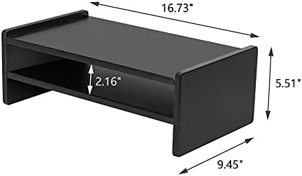 N/A 42.49x24x14cm Компјутерски монитор Стенд за држач за столб ТВ полица кревети 2-нивоа Организатор за складирање на биро за