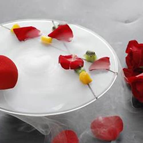 Креативна стакло сув мраз фиока за десерт во западен стил, пушена молекуларна кујна услуга за услуги за садови совршени за датум ноќна