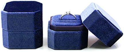 Кадифена кутија со кадифе, кадифени двојни слотови, мека ткаенина, совршена за предлог за венчавки, ангажман, роденден, Божиќ,