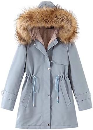 Ruiy зимска јакна жени патен памук faux крзно со качулка мода случајно густо топло гроздобер палта Елегантно тенок вклопна ватирана стилска