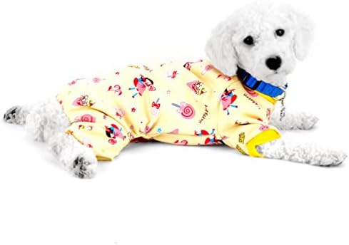Smalllee_lucky_store миленичиња цртани филмови печати руно пижами кученце pjs за мали средни кучиња мачки момче девојче џемпер со панталони