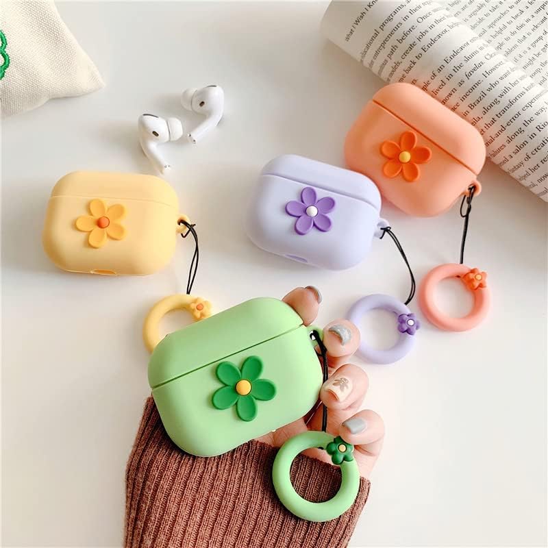 Најдобри компатибилни за AirPods Case Cult Cartoon Flower Comphet Girls Woman Soft Silicone Shockproof Checkeain Design Design Cover For