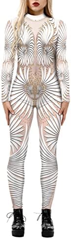 Телосјут со долги ракави женски женски симулација 3Д печатење робот поштенски каросерија целото тело супер меко