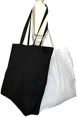 Голема 10 мл платно памучна торба боја бела и црна долга рачка повеќе